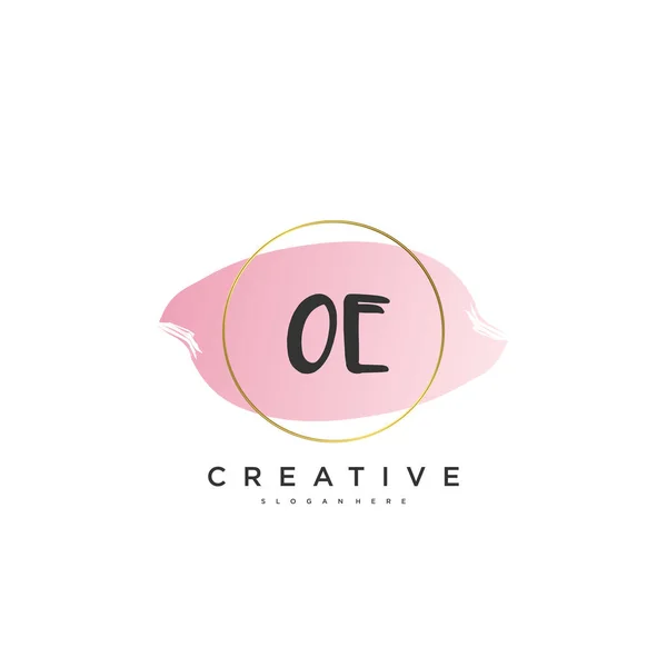 Beauty Vector Eerste Logo Handschrift Logo Art Design Van Eerste — Stockvector