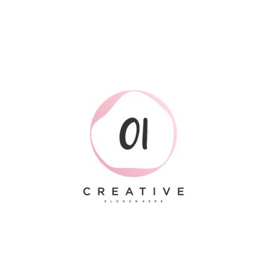 Başlangıçtaki imza, düğün, moda, mücevher, butik, çiçek ve botanik gibi yaratıcı şablona sahip ilk el yazısı logosu, el yazısı sanat tasarımı..