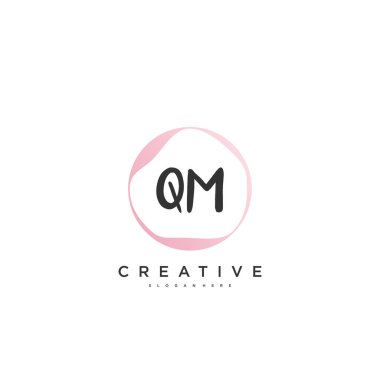 QM Beauty vektör ilk logo, el yazısı sanat tasarımı imza, düğün, moda, mücevher, butik, çiçek ve botanik herhangi bir şirket veya iş için yaratıcı şablona sahip..