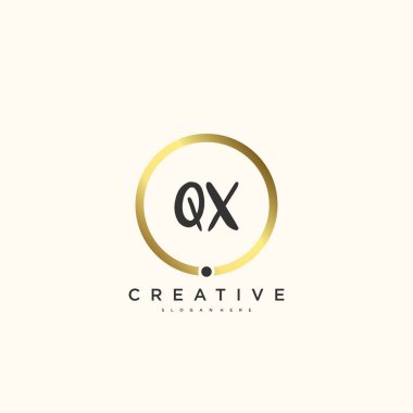 QX Güzellik Vektörü ilk logosu, ilk imzanın el yazısı sanat tasarımı, düğün, moda, mücevher, butik, çiçek ve botanik, herhangi bir şirket veya işletme için yaratıcı şablona sahip..