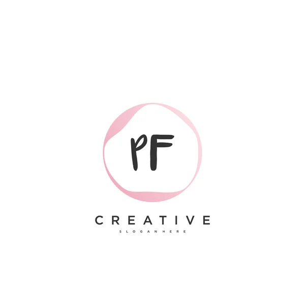 Beauty Vector Logo Iniziale Calligrafia Logo Art Design Firma Iniziale — Vettoriale Stock
