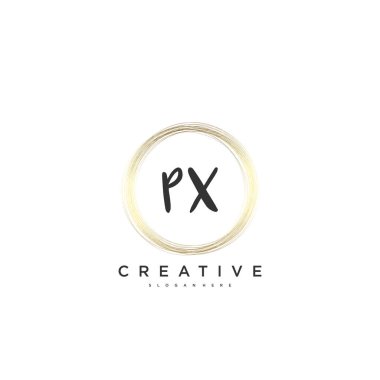 PX güzellik vektörü ilk logosu, ilk imzanın el yazısı sanat tasarımı, düğün, moda, mücevher, butik, çiçek ve botanik, herhangi bir şirket veya iş için yaratıcı şablona sahip..