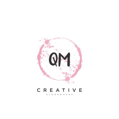 QM Beauty vektör ilk logo, el yazısı sanat tasarımı imza, düğün, moda, mücevher, butik, çiçek ve botanik herhangi bir şirket veya iş için yaratıcı şablona sahip..