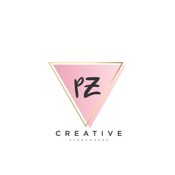 Beauty Vector Logo Inicial Diseño Arte Logotipo Escritura Mano Firma — Vector de stock