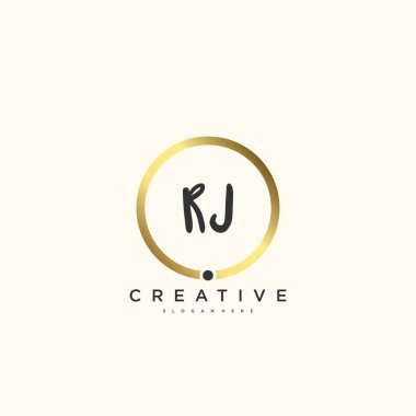 RJ Beauty vector initial logo, handwriting logo art design of initial signature, wedding, fashion, jewerly, boutique, floral and botanical with creative template for any company or business.