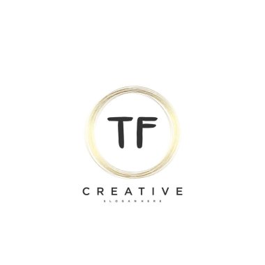 TF Güzellik Vektörü ilk logosu, ilk imzanın el yazısı sanat tasarımı, düğün, moda, mücevher, butik, çiçek ve botanik, herhangi bir şirket veya işletme için yaratıcı şablona sahip..