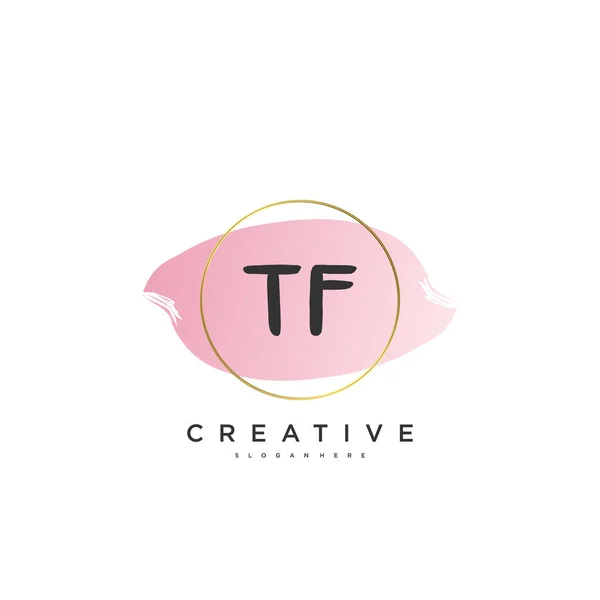 Beauty Vector Eerste Logo Handschrift Logo Art Design Van Eerste — Stockvector