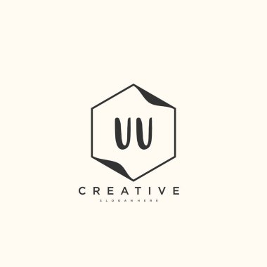 UU Güzellik vektörü ilk logosu, ilk imzanın el yazısı sanat tasarımı, düğün, moda, mücevher, butik, çiçek ve botanik, herhangi bir şirket veya işletme için yaratıcı şablona sahip..