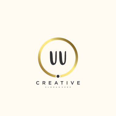 UU Güzellik vektörü ilk logosu, ilk imzanın el yazısı sanat tasarımı, düğün, moda, mücevher, butik, çiçek ve botanik, herhangi bir şirket veya işletme için yaratıcı şablona sahip..
