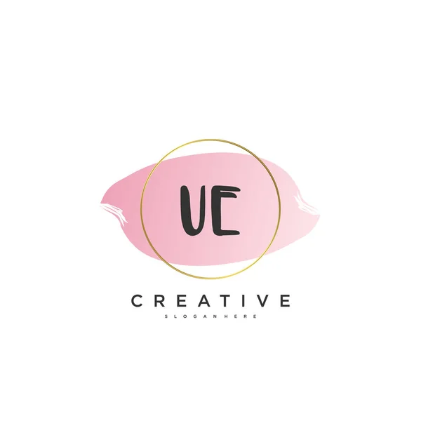 Logotipo Inicial Vetor Beleza Caligrafia Logotipo Arte Design Assinatura Inicial — Vetor de Stock