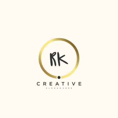 RK Beauty vector initial logo, handwriting logo art design of initial signature, wedding, fashion, jewerly, boutique, floral and botanical with creative template for any company or business.