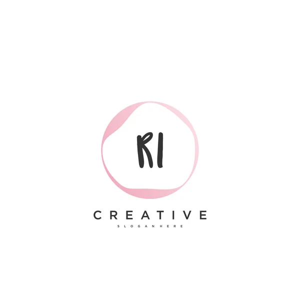 Beauty Vector Initial Logo Handwriting Logo Art Design Initial Signature — Vetor de Stock