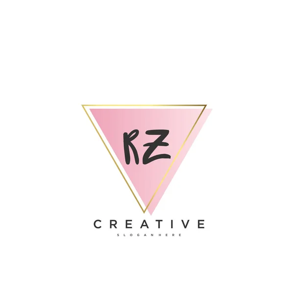 Rzbeauty Vector Initial Logo Handwriting Logo Art Design Initial Signature — Archivo Imágenes Vectoriales