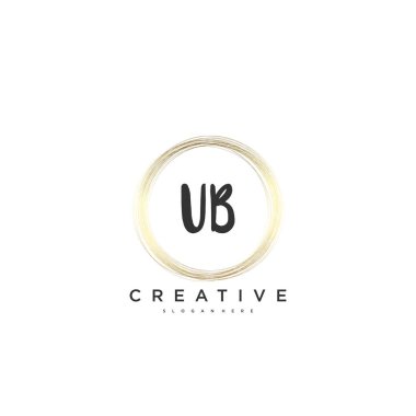 UB Güzellik vektörü ilk logosu, ilk imzanın el yazısı sanat tasarımı, düğün, moda, mücevher, butik, çiçek ve botanik, herhangi bir şirket ya da işletme için yaratıcı şablona sahip..