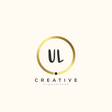 UL Güzellik vektörü ilk logosu, ilk imzanın el yazısı sanat tasarımı, düğün, moda, mücevher, butik, çiçek ve botanik, herhangi bir şirket veya işletme için yaratıcı şablona sahip..