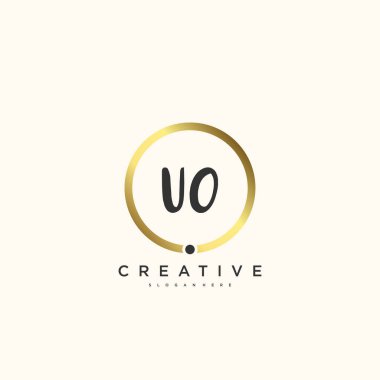 UO Güzellik vektörü ilk logosu, ilk imzanın el yazısı sanat tasarımı, düğün, moda, mücevher, butik, çiçek ve botanik, herhangi bir şirket veya işletme için yaratıcı şablona sahip..
