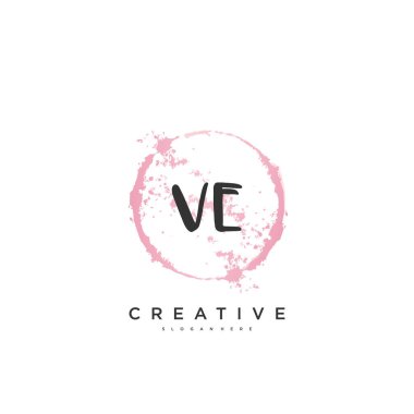 VE Beauty vektör ilk logo, el yazısı sanat tasarımı ilk imza, düğün, moda, mücevher, butik, çiçek ve botanik herhangi bir şirket veya iş için yaratıcı şablona sahip.