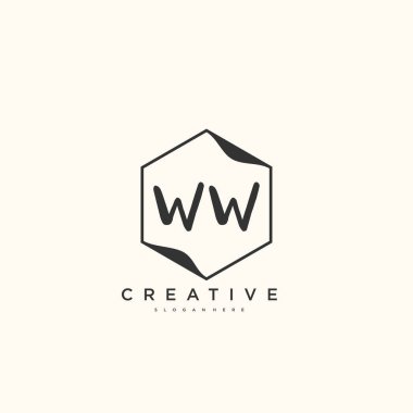 WW Güzellik vektörü ilk logosu, ilk imzanın el yazısı sanat tasarımı, düğün, moda, mücevher, butik, çiçek ve botanik, herhangi bir şirket veya işletme için yaratıcı şablona sahip..