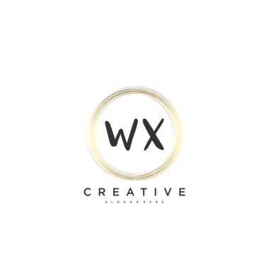 WX Güzellik Vektörü ilk logosu, ilk imzanın el yazısı sanat tasarımı, düğün, moda, mücevher, butik, çiçek ve botanik, herhangi bir şirket veya işletme için yaratıcı şablona sahip..