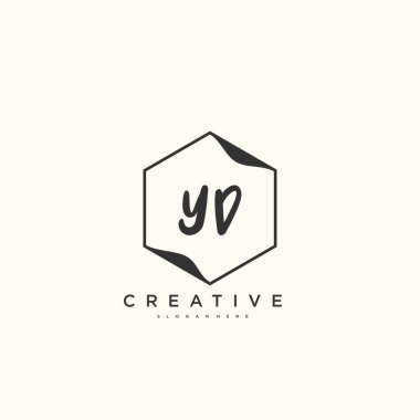 YD güzellik vektörü ilk logosu, ilk imzanın el yazısı sanat tasarımı, düğün, moda, mücevher, butik, çiçek ve botanik, herhangi bir şirket veya işletme için yaratıcı şablona sahip..