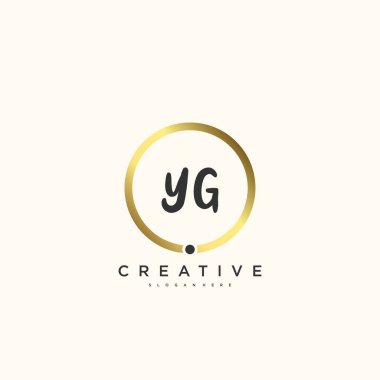 YG Güzellik Vektörü ilk logosu, ilk imzanın el yazısı sanat tasarımı, düğün, moda, mücevher, butik, çiçek ve botanik, herhangi bir şirket veya işletme için yaratıcı şablona sahip..