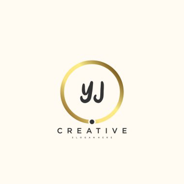 YJ Güzellik vektörü ilk logosu, ilk imzanın el yazısı sanat tasarımı, düğün, moda, mücevher, butik, çiçek ve botanik, herhangi bir şirket veya işletme için yaratıcı şablona sahip..