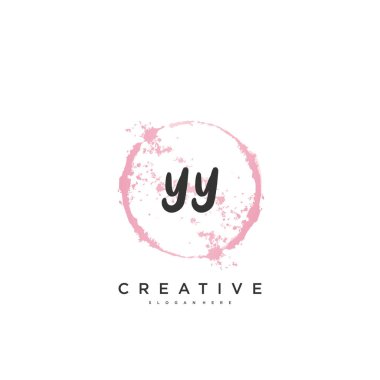 YY Güzellik vektörü ilk logosu, ilk imzanın el yazısı sanat tasarımı, düğün, moda, mücevher, butik, çiçek ve botanik, herhangi bir şirket veya işletme için yaratıcı şablona sahip..