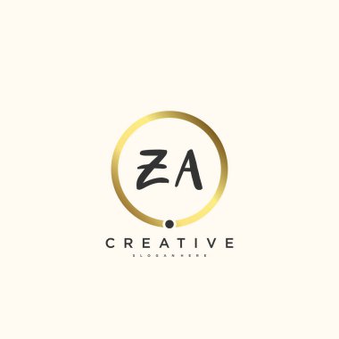 ZA Güzellik vektörü ilk logosu, ilk imzanın el yazısı sanat tasarımı, düğün, moda, mücevher, butik, çiçek ve botanik, herhangi bir şirket veya işletme için yaratıcı şablona sahip..
