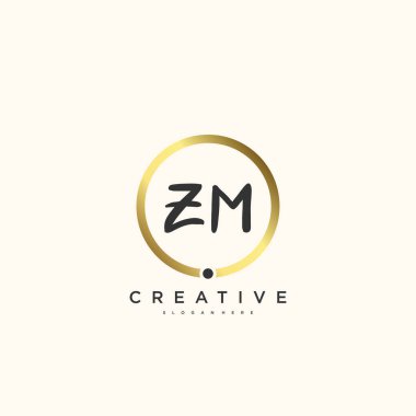 ZM Güzellik Vektörü ilk logosu, ilk imzanın el yazısı sanat tasarımı, düğün, moda, mücevher, butik, çiçek ve botanik, herhangi bir şirket veya işletme için yaratıcı şablona sahip..