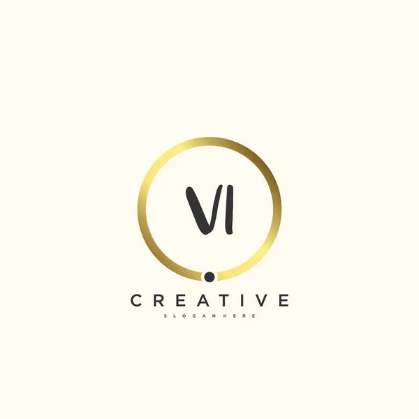 Beauty Vector Initial Logo Handwriting Logo Art Design Initial Signature — Stock Vector
