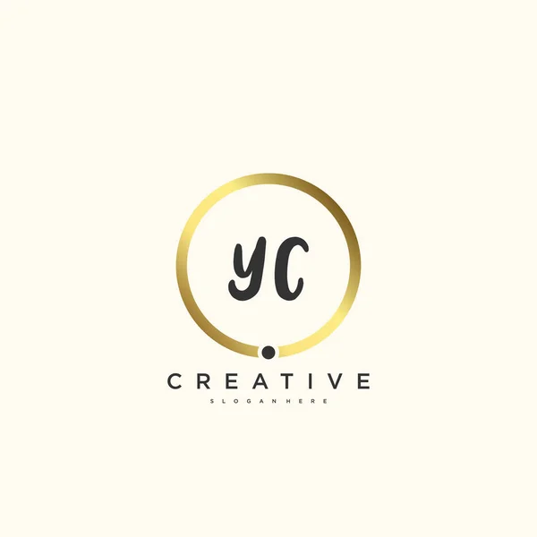 Beauty Vector Initial Logo Handwriting Logo Art Design Initial Signature — Wektor stockowy