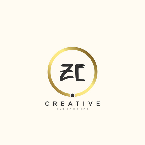 ZE Beauty vector initial logo, handwriting logo art design of initial signature, wedding, fashion, jewerly, boutique, floral and botanical with creative template for any company or business.