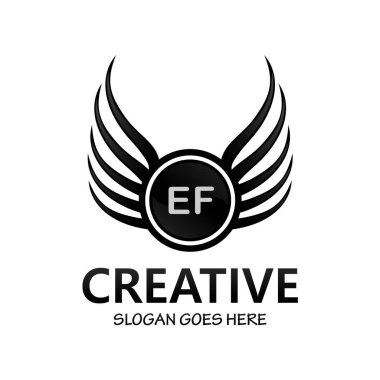 Kraliyet Lüks Logo Şablonu ile EF Harfi Paraftı.
