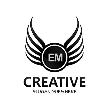 Kraliyet Konforlu Logo Şablonu ile EM Harfi Baş harfleri.