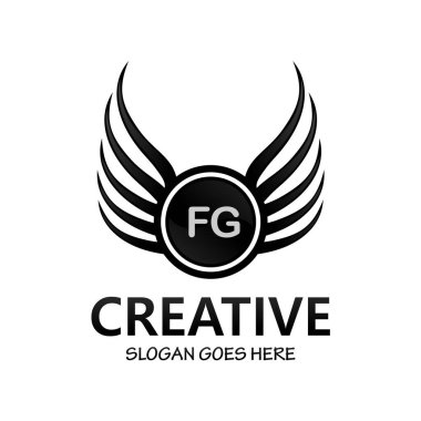 Kraliyet Lüks Logo Şablonu ile FG Harf Paraftı.