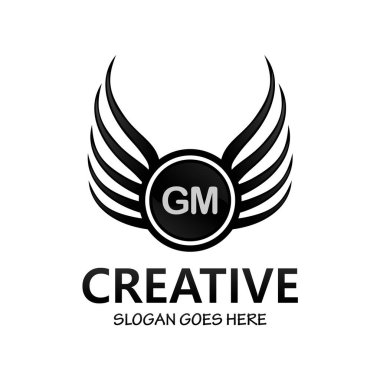 Kraliyet Konforlu Logo Şablonu ile GM Harfi Baş harfleri.