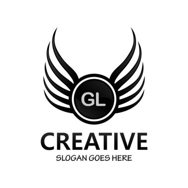 Kraliyet Lüks Logo Şablonu ile GL Harf Paraftı.