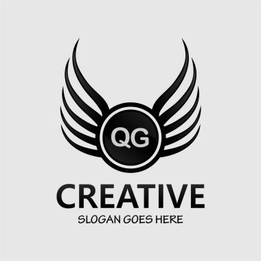 QG Harf Parafı Kraliyet Lüks Logo Şablonu.