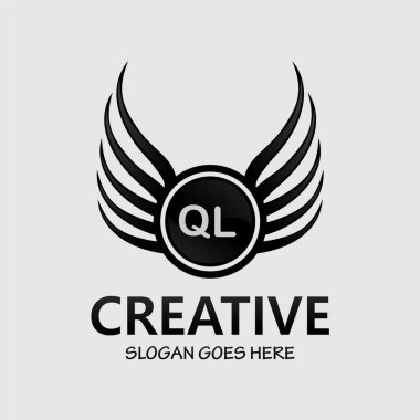 Kraliyet Lüks Logo Şablonu ile QL Harf Paraftı.