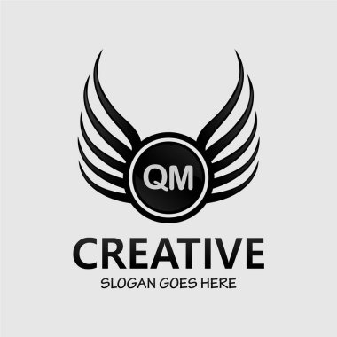 QM Harf Parafı Kraliyet Lüks Logo Şablonu.