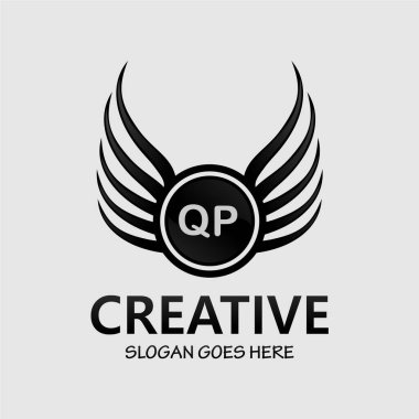 Kraliyet Lüks Logo Şablonu ile QP Harf Paraftı.