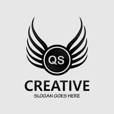 Kraliyet Lüks Logo Şablonu ile QS Harf Paraftı.