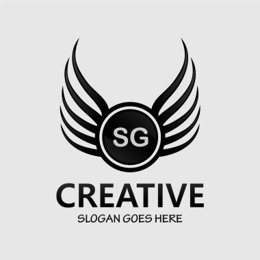 Kraliyet Lüks Logo Şablonu ile SG Harf Paraftı.