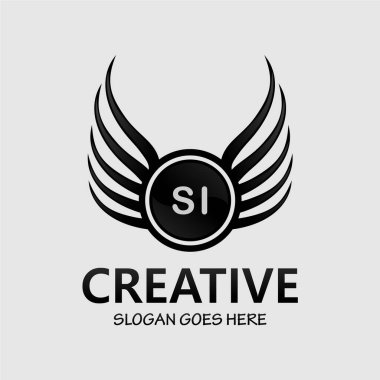 Kraliyet Konforlu Logo Şablonu ile SI Harfi Baş harfleri.