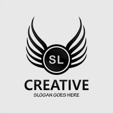 Kraliyet Lüks Logo Şablonu ile SL Harf Paraftı.