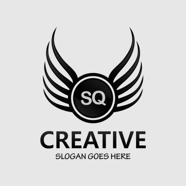 Kraliyet Lüks Logo Şablonu ile SQ Harfi Paraftı.