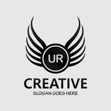 Kraliyet Lüks Logo Şablonu ile UR Harf Paraftı.