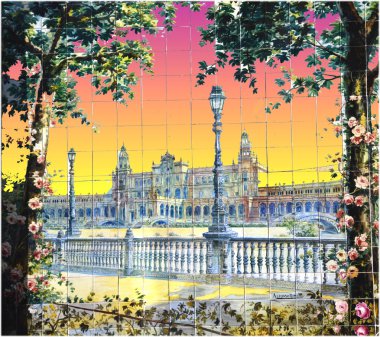 Mosaic city of Seville clipart