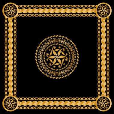 Değerli taşlar, altın zincirler ve incilerle süslenmiş kusursuz desenler..