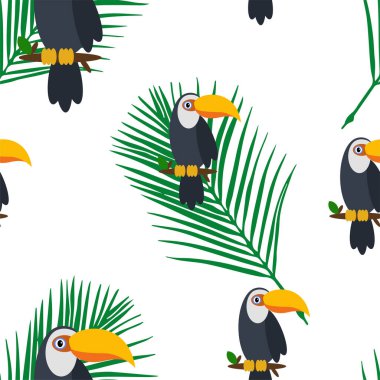 Mavi arka planda kusursuz papağan deseni